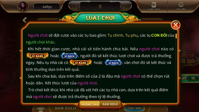 Tổng quan luật chơi Xì Dách Hoàng Gia Sunwin